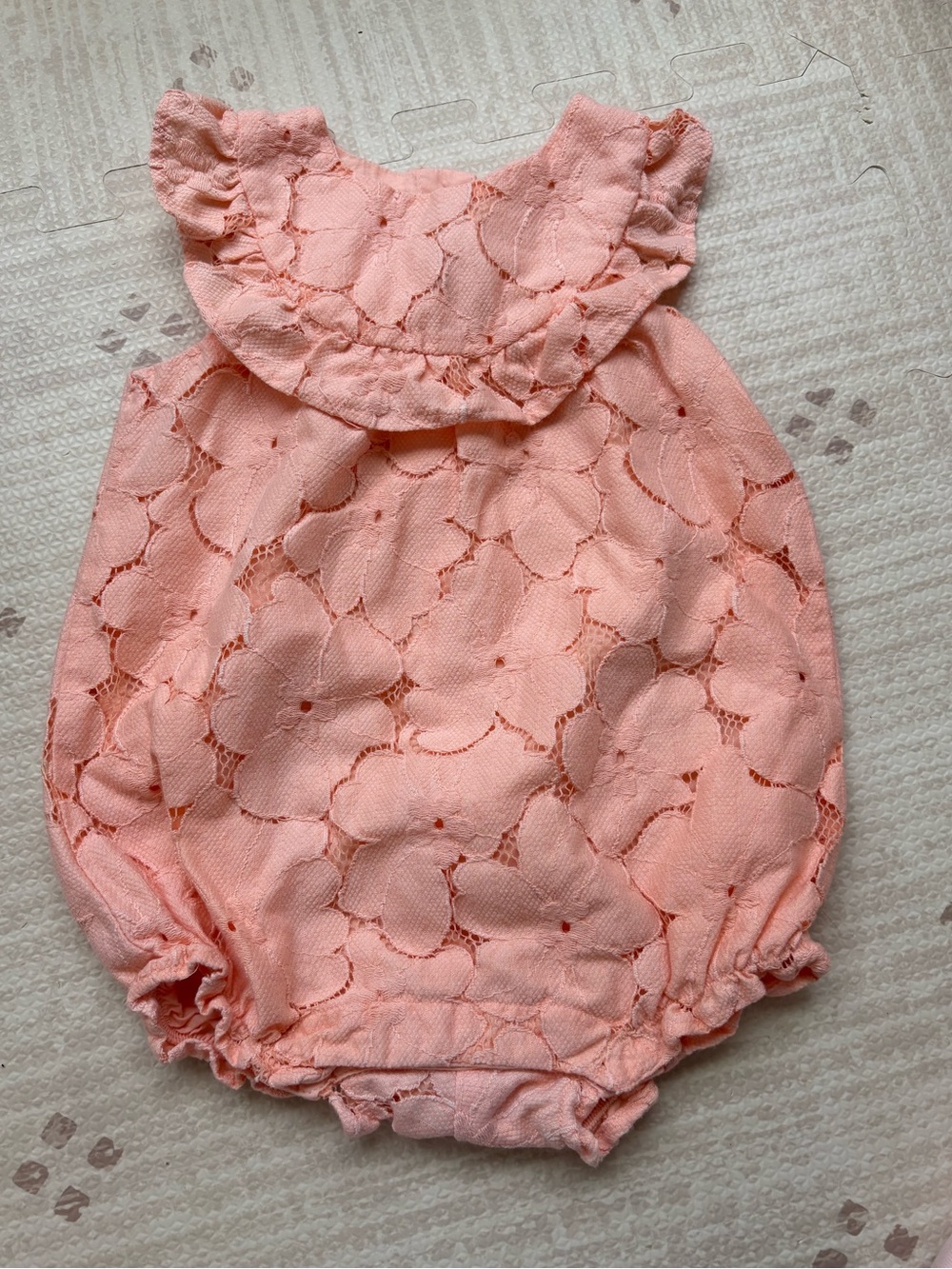 Janie and Jack Peach Lace Romper